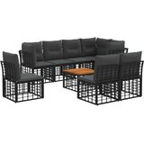  Set vanjskih sofa 9 pcs Crna i tamno siva Poliester | Eponuda.ba