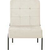 The Living Store Stol za sproščanje 65x79x87 cm kremno bel žamet - Stol Za Sproščanje, (21419710) | Shoptok.si