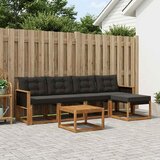 Set vanjskih sofa 6 kom. Prirodna i crna | shoptok.hr