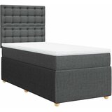 Krevet s oprugama i madracem tamnosivi 100 x 200 cm od tkanine | shoptok.hr