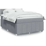 vidaXL Box spring postelja z vzmetnico svetlo siva 160x200 cm žamet | Shoptok.si