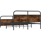  Metalni okvir kreveta bez madraca boja hrasta 193x203 cm | shoptok.hr