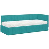 vidaXL Kotna postelja z vzmetnico Turkizna 80 x 200 cm Žamet, (5000069813) Cene