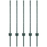 vidaXL Ogradni postovi 5 kom U-Kanal Zeleni 80 cm Čelik | shoptok.hr