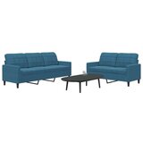 vidaXL 2-dijelni set sofa s jastucima plavi baršunasti | shoptok.hr
