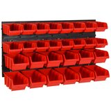  30-dijelni set polica za radionicu crveno-crni 77 x 39 cm PP | shoptok.hr