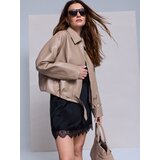 Sinsay Kratka jakna od umjetne kože s remenom i patentnim zatvaračem | shoptok.hr