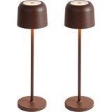 QAZQA Set van 2 tafellampen roestbruin oplaadbaar incl. laadstation - Raika | Shoptok.si