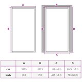  Unutarnja vrata 102,5 x 201,5 cm crna od mat stakla i aluminija | shoptok.hr