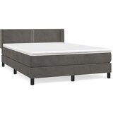  Box spring postelja z vzmetnico temno siva 140x200 cm žamet, (20723915) | Shoptok.si