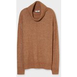 CA ženski džemper, polo neck, smeđi