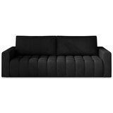 ELTAP Crna baršunasti sklopiva/s prostorom za odlaganje sofa 247 cm Lazaro – Cijene