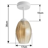 Brilagi LED plafonski luster R GLASS 1xE27/60W/230V prečnik 17cm bela/zadimljeno bež | Eponuda.com