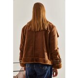 Bianco Lucci Women's Suede Coat with Buckled Sleeves | Eponuda.ba