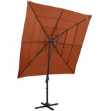  Vrtni suncobran s 4 razine i stupom 250 x 250 cm terakota | shoptok.hr