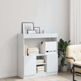 vidaXL Visoka omara bela 92x33x100 cm inženirski les | Shoptok.si