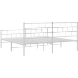  Metalni okvir kreveta uzglavlje i podnožje bijeli 183x213 cm | shoptok.hr