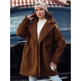 DStreet Płaszcz damski PLUSHLINE baranek długi czekoladowy | shoptok.hr