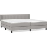  Box spring postelja z vzmetnico svetlo siva 200x200 cm blago, (20900078) | Shoptok.si