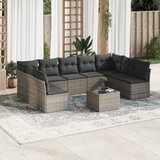  10-dijelni set vrtnih sofa od poliratana s jastucima sivi | shoptok.hr