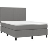  box spring s madracem LED tamnosivi 140x200 cm tkanina | shoptok.hr
