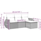  4-dijelni set vrtnih sofa s jastucima bež od poliratana | shoptok.hr