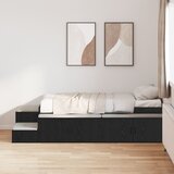 vidaXL Posteljni okvir za shranjevanje Črna hrast 90x190 cm | Shoptok.si