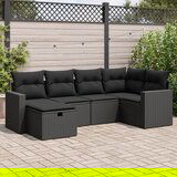 vidaXL 6-dijelni set vrtnih sofa s jastucima crni od poliratana | shoptok.hr