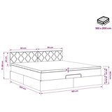  Podesivi krevet s madracem Sivosmeđa 180 x 200 cm Tkanina - Sivosmeđa 180 x 200 cm Dizajn s rombovima | shoptok.hr
