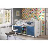 Vipack Bijeli/plavi podignuti dječji krevet s prostorom za odlaganje s podnicom 90x200 cm Bonny – | shoptok.hr
