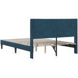  Krevetna konstrukcija s uzglavljem Plava 140 x 190 cm Baršun | shoptok.hr