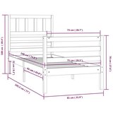  Okvir za krevet od masivnog drva 75x190 cm 2FT6 jednokrevetni | shoptok.hr