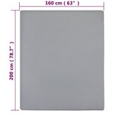  Plahte s gumicom od žerseja 2 kom sive 160x200 cm pamučne | shoptok.hr