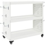 vidaXL Količar za alate s policom s kotačem s pohranom bijelo 75 x 35 x 73 cm | shoptok.hr