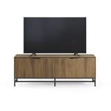 Marckeric Črna/v naravni barvi TV omarica v hrastovem dekorju 150x61x35 cm Aiden – | Shoptok.si