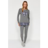 Trendyol Gray Heart Printed Tshirt-Leggings, Knitted Pajamas Set | ePonuda.com