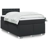 vidaXL Box spring postelja z vzmetnico črna 120x200 cm umetno usnje Cene