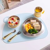 VIIDA Soufflé dječji set posuđa antibakterijski nehrđajući čelik, žuta | shoptok.hr