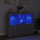  Komoda z LED lučkami 3 kosi siva sonoma inženirski le | Shoptok.si