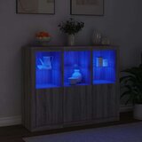  Komode s LED svjetlima 3 kom boja sivog hrasta | shoptok.hr