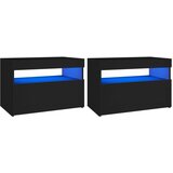 vidaXL Nočna omarica z LED lučkami 2 kosa črna 60x35x40 cm iverna pl. | Shoptok.si