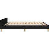  Posteljni okvir z vzglavjem črn 160x200 cm blago | Shoptok.si