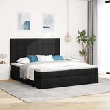  Otomanski okvir kreveta s madracima crni 180x200cm od tkanine | shoptok.hr