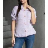 Gemre Women's purple short-sleeve sweater with decorative buttons Shela | Shoptok.si
