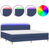 The Living Store Box spring postelja z vzmetnico LED modra 200x200 cm blago - Box Spring Postelja, (21519793) | Shoptok.si