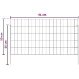  Ograda za vrt s kolčićima 24 pcs 95 x 50 cm Mesh Srebrna | Eponuda.com