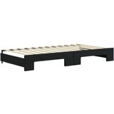 vidaXL Izvlečna dnevna postelja s predali črna 100x200 cm žamet | Shoptok.si