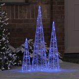  Božićno drvce 3 pcs Plava 20 x 20 x 80 cm Akril | shoptok.hr