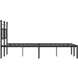 vidaXL Kovinski posteljni okvir z vzglavjem črn 140x200 cm | Shoptok.si