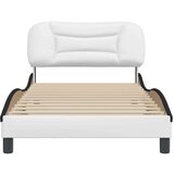vidaXL okvir za krevet s uzglavljem bijelo-crni 100x200cm umjetna koža | shoptok.hr